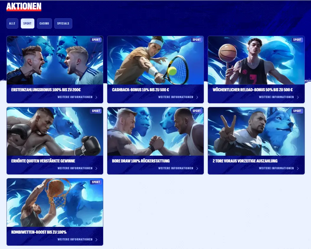 Bonusaktionen vom Sportwettenanbieter Bankonbet