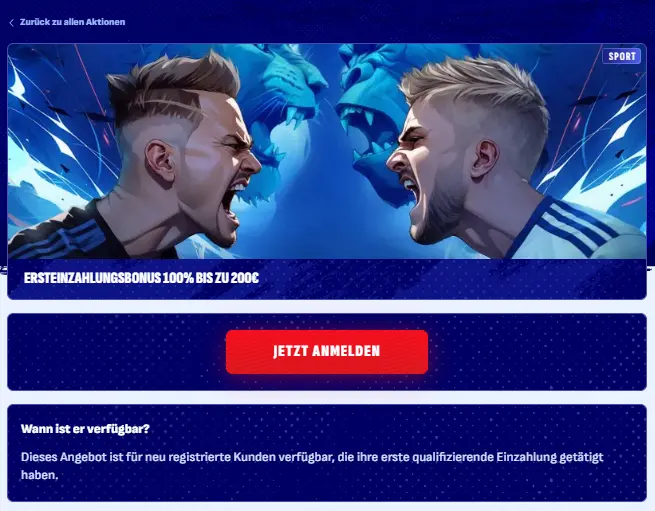 Bankonbet Willkommensbonus von 100 % bis 200 €