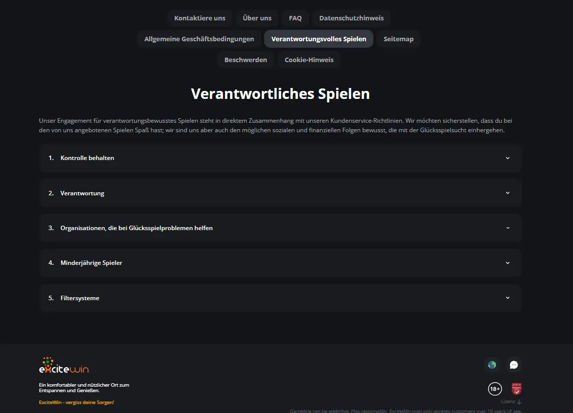 Sportwettenanbieter ExciteWin gibt Hinweise zum verantwortungsbewussten Glücksspiel