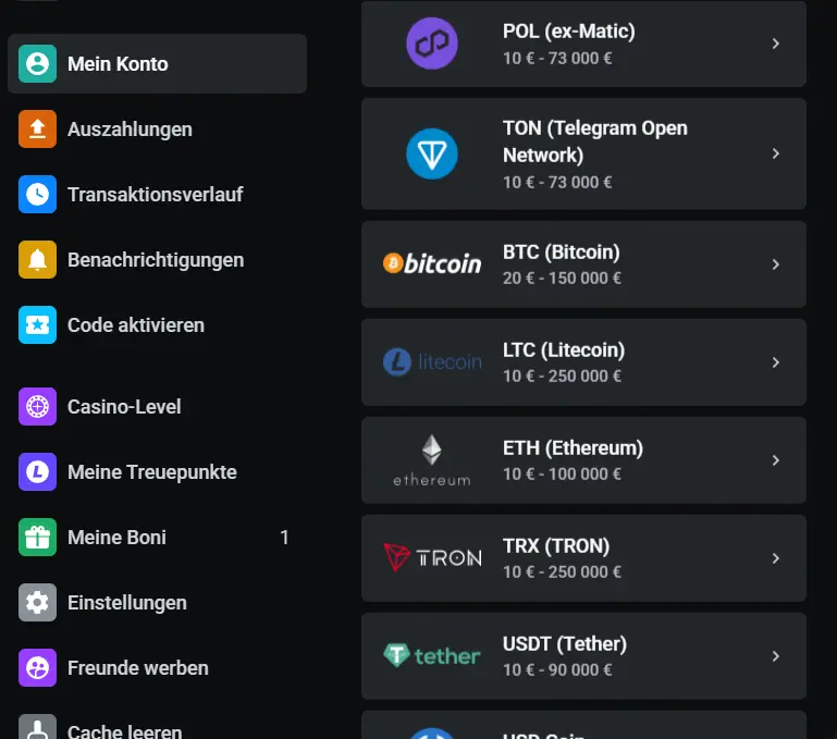 Zahlungsmethoden für Krypto Sportwetten beim Buchmacher Leonbet