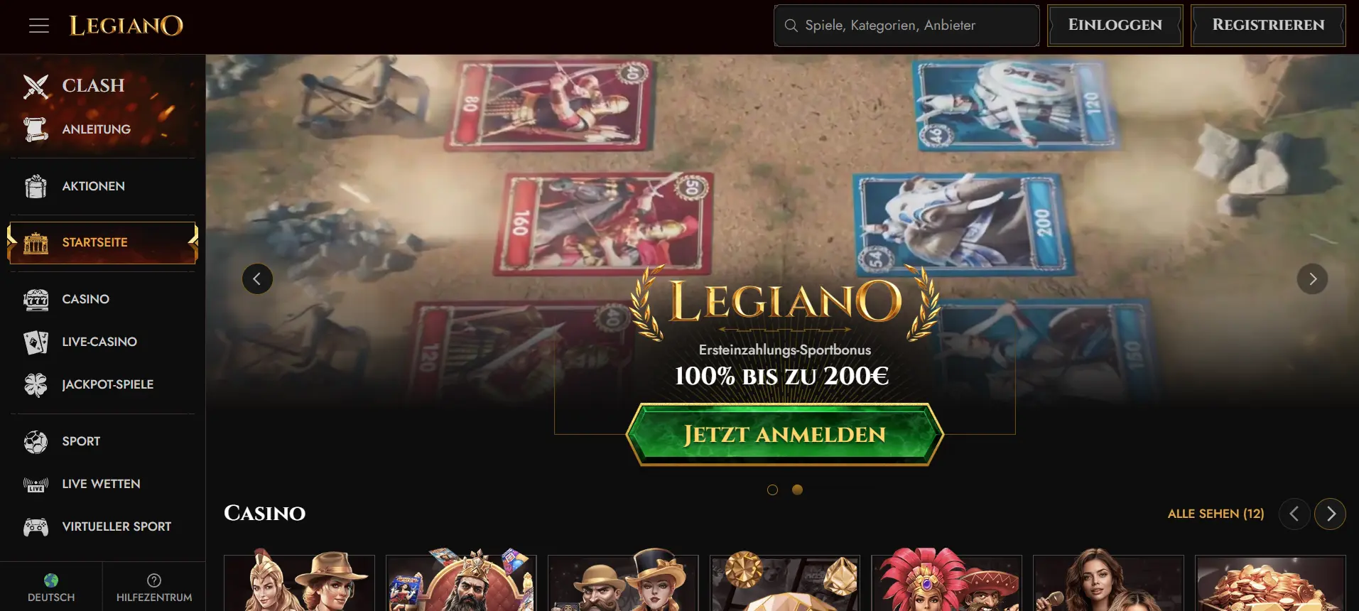 Neue-Wettanbieter-Website vom Buchmacher Legiano