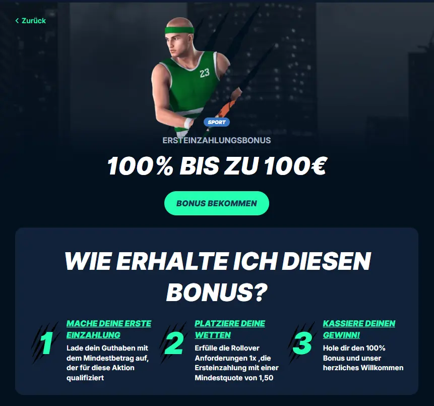 100 % Einzahlungsbonus vom Buchmacher PlayZilla
